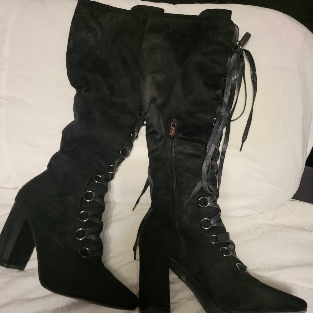 Black Knee High Boots